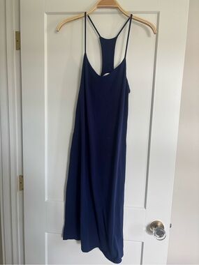 Susana Monaco Deep Navy Racerback Slip Midi Dress
